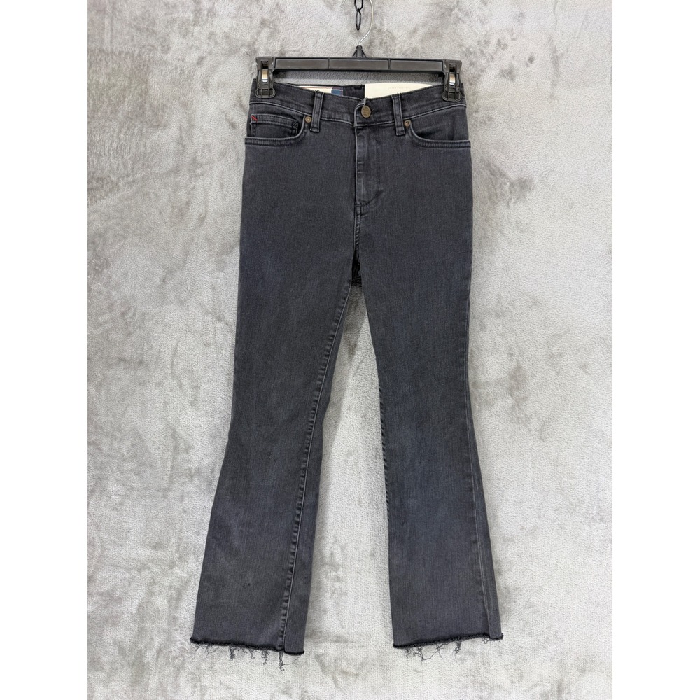 Marine‎ Layer Vintage Straight High Waisted Jeans Faded Black Raw Hem Size 25